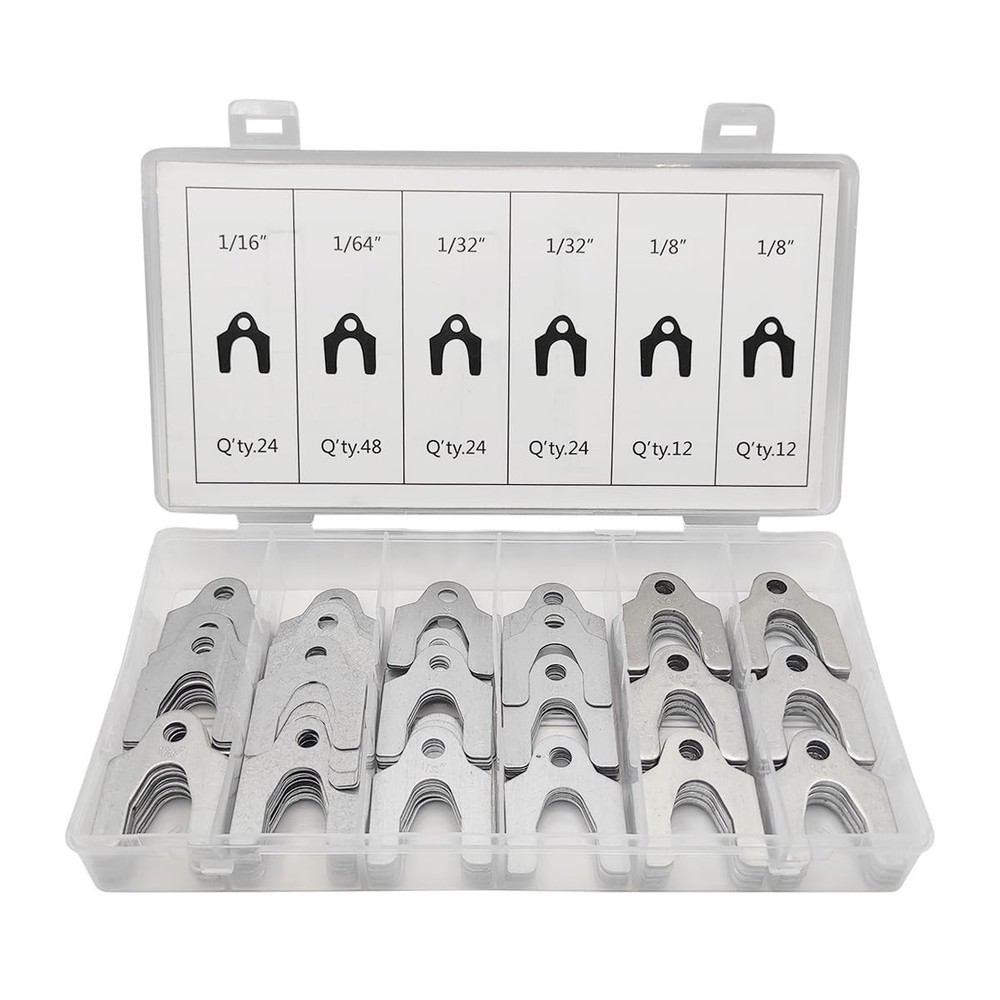 144-Piece Auto Body Shims Kit with Storage Box – Multiple Sizes (1/8, 1/16, 1/32, 1/64 Inch) for Alignment