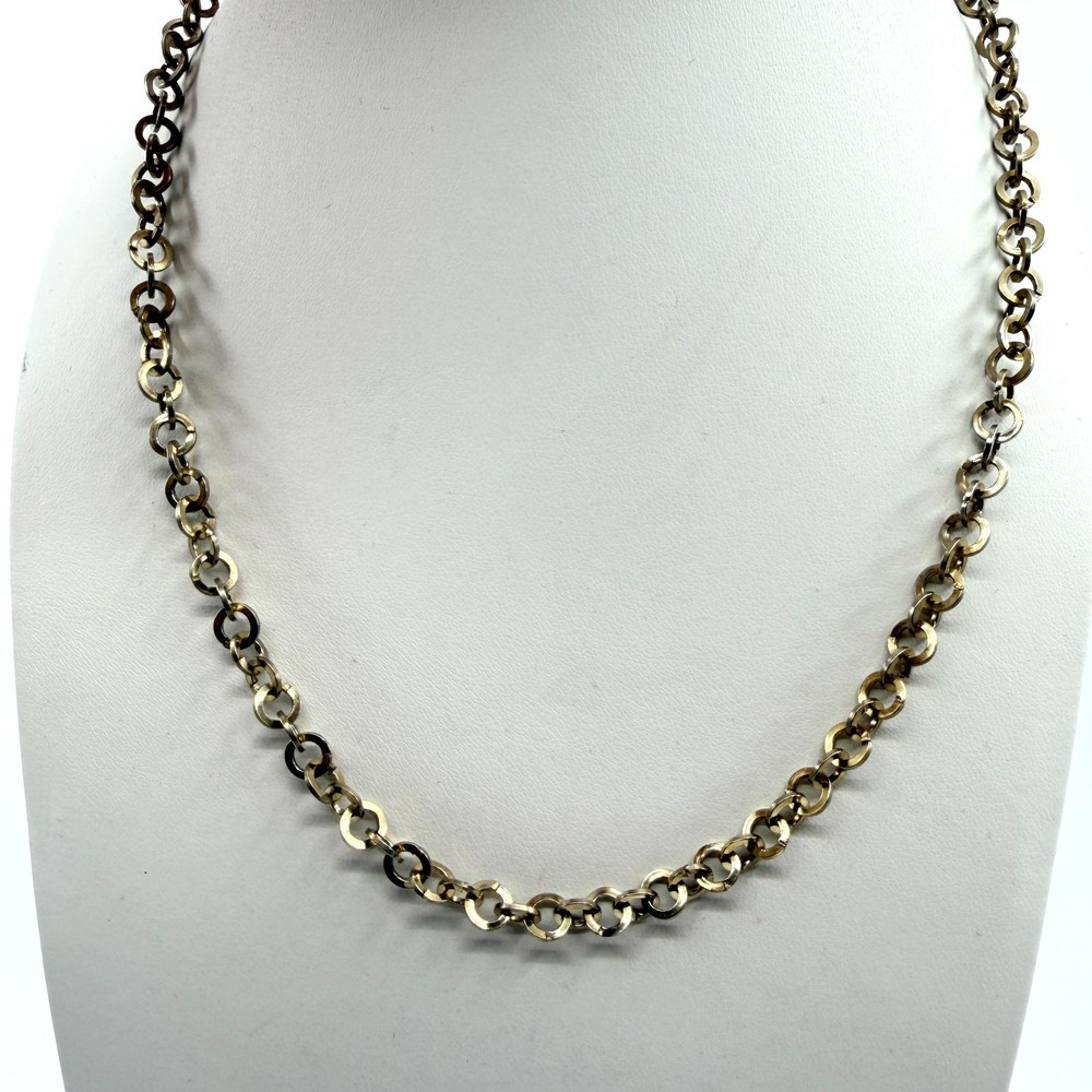 Vintage Silver Tone Chunky Rolo Link Chain Necklace Y2K Retro Statement 16