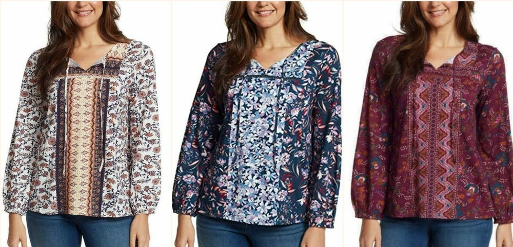 New Vintage America Women's Peasant Blouse Top