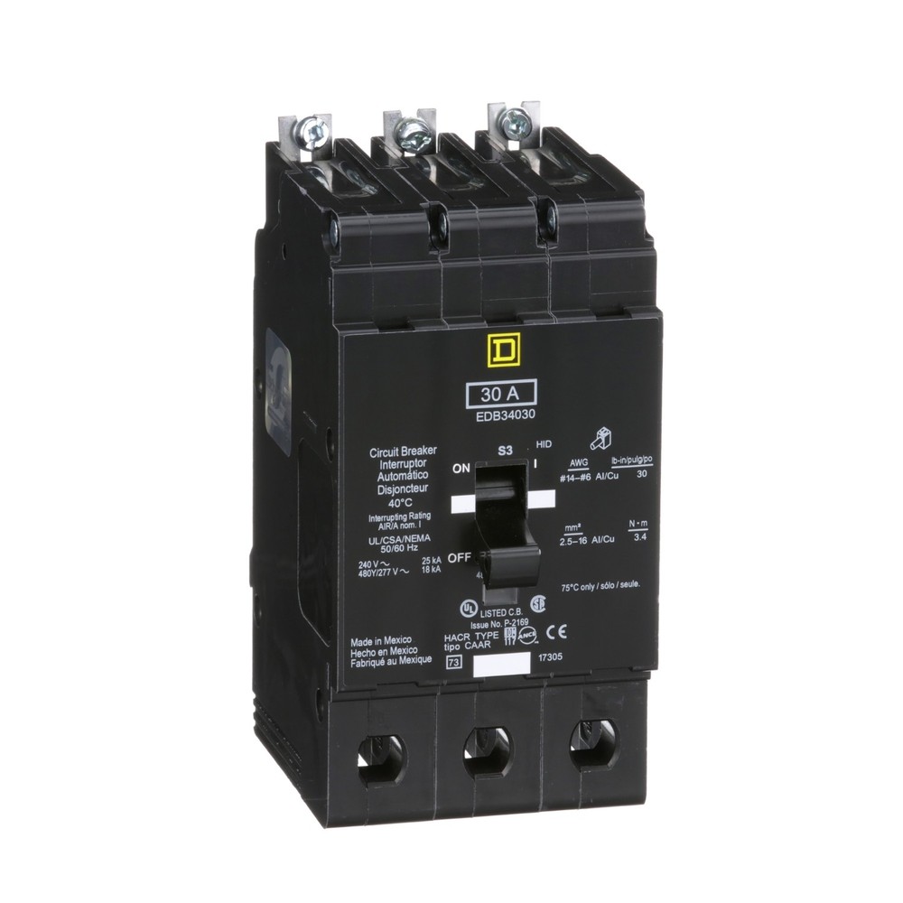 Square D EDB34030 - Mini Curcuit Breaker 30A 3P 25kA - MCB