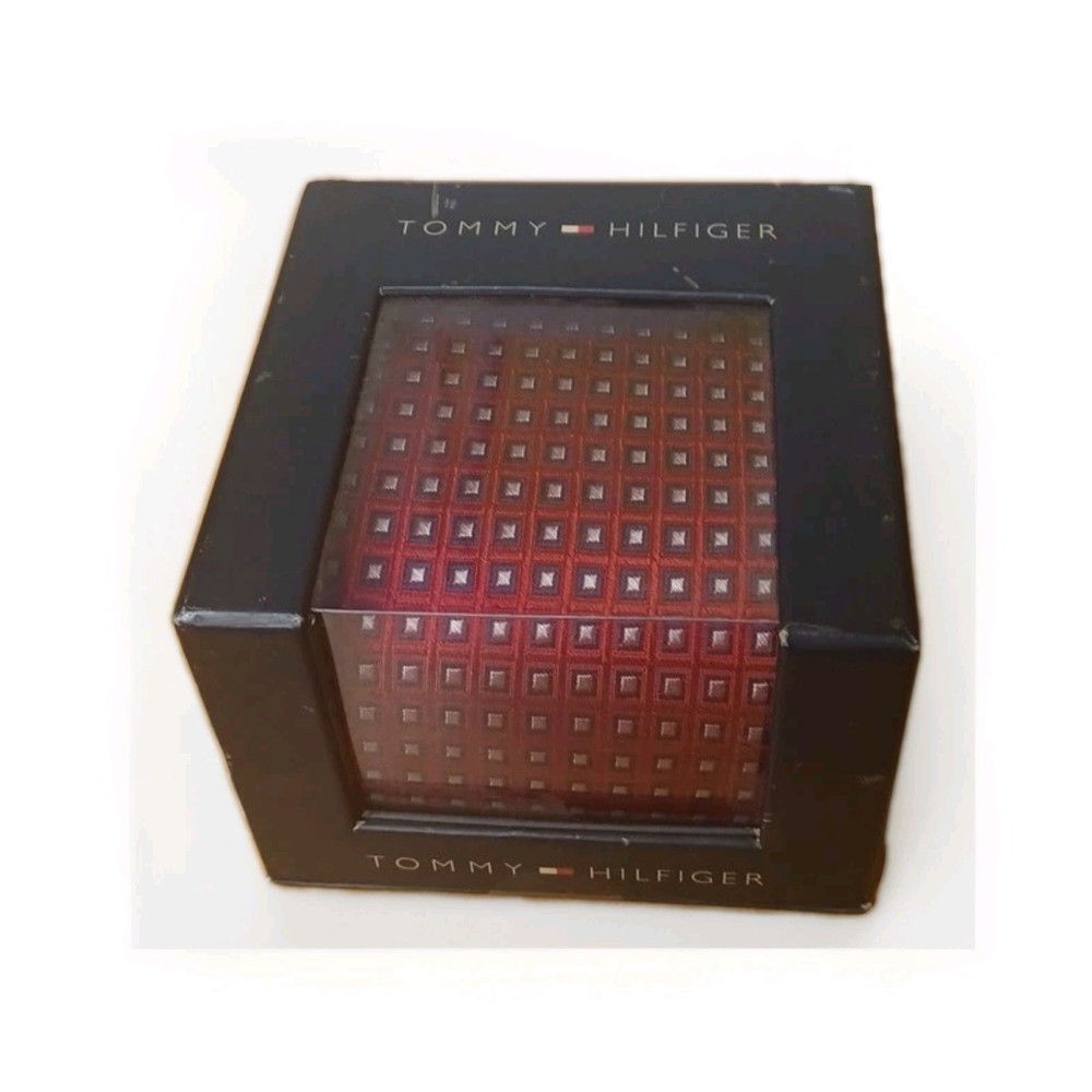 Tommy Hilfiger Silk Tie Red  Geometric Men Necktie New Sealed