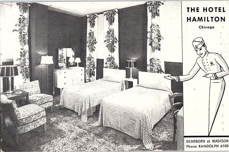 Postcard HOTEL SCENE Chicago Illinois IL m/09 AI8459