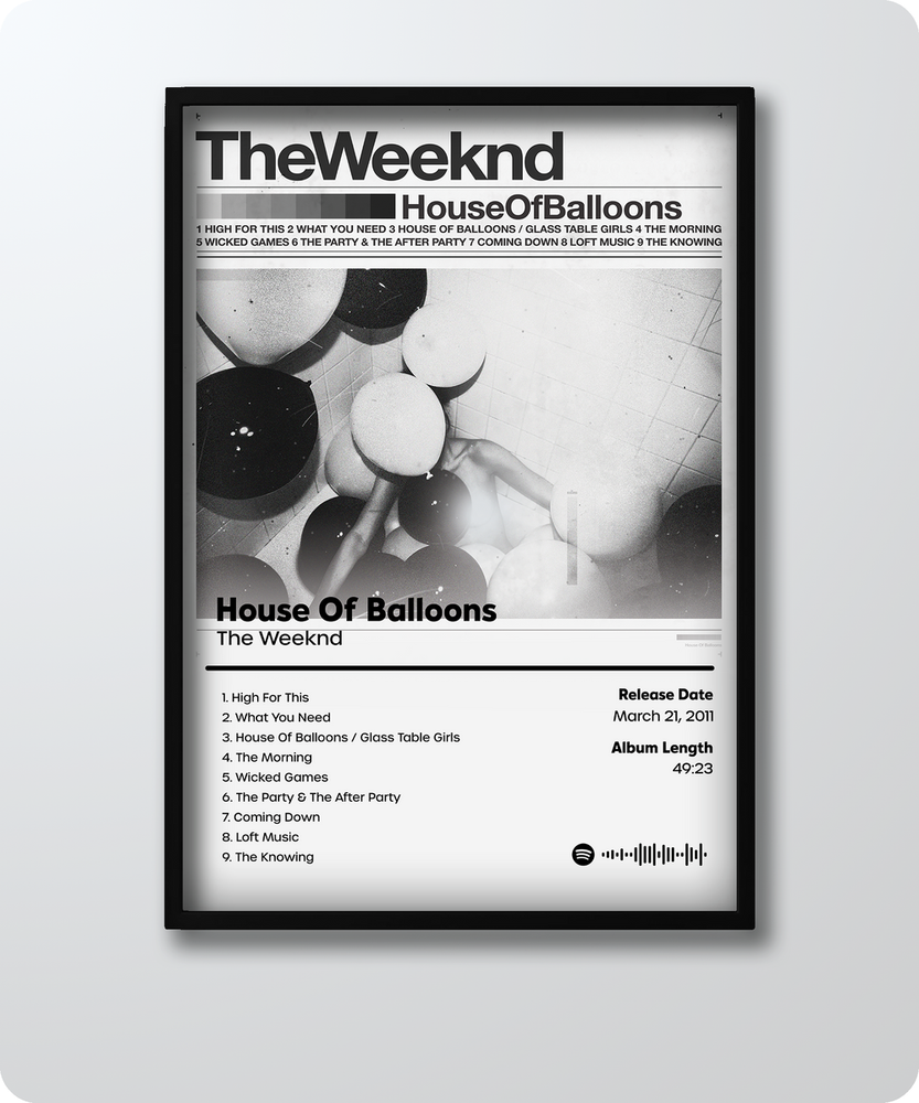 The Weeknd House Of Balloons Painting Print Wall Art Home Decor - Gift For Fans