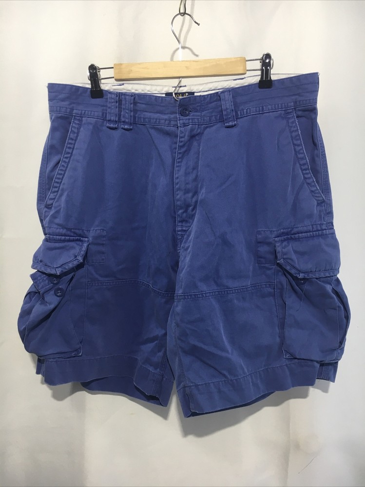 Polo Ralph Lauren Mens Classic Chino Shorts Size 36 Cargo pockets Blue