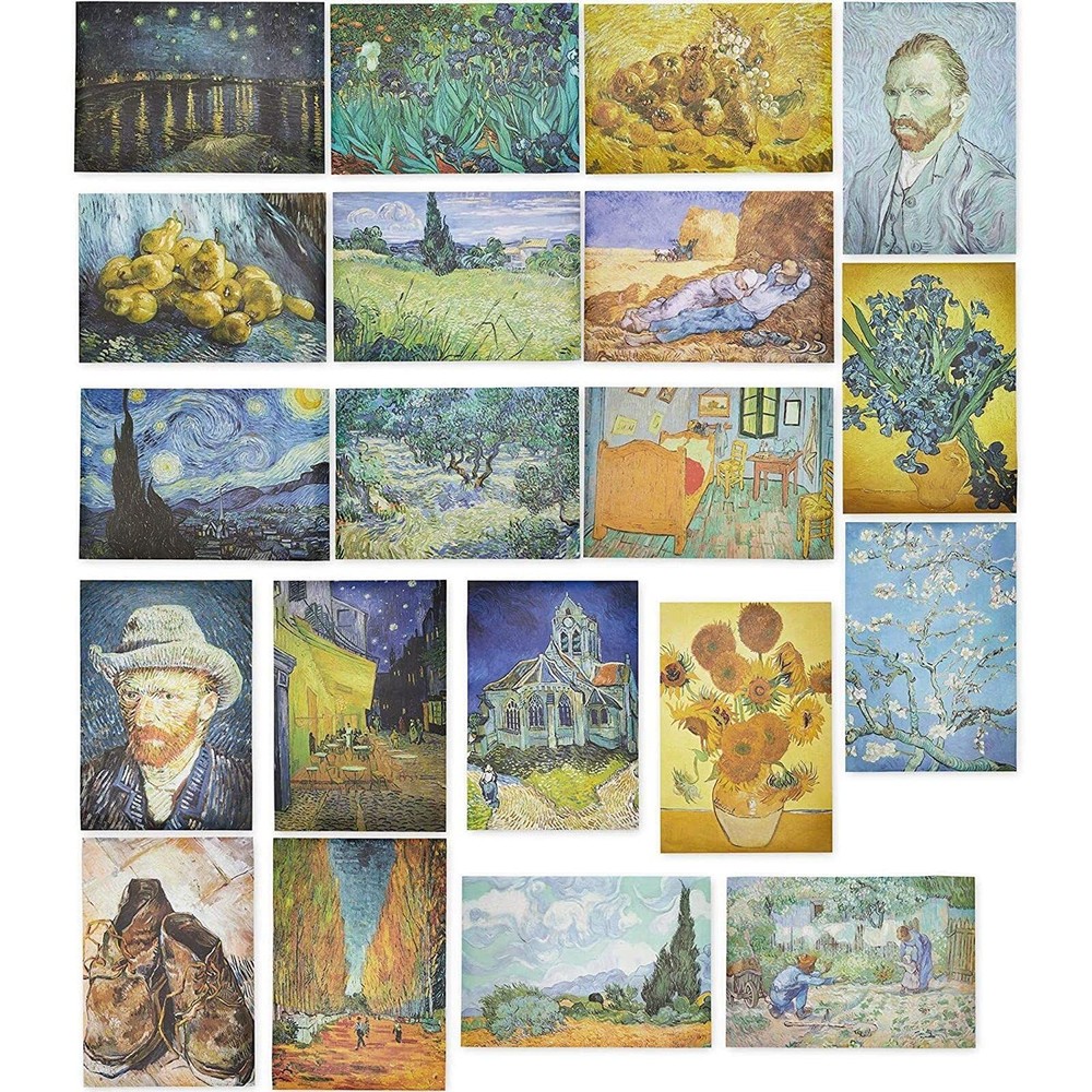 20 Pack Vincent Van Gogh Artist Posters for Office, Dorm, Apartment, 13x19 in