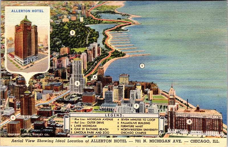 Postcard HOTEL SCENE Chicago Illinois IL m/09 AM2450
