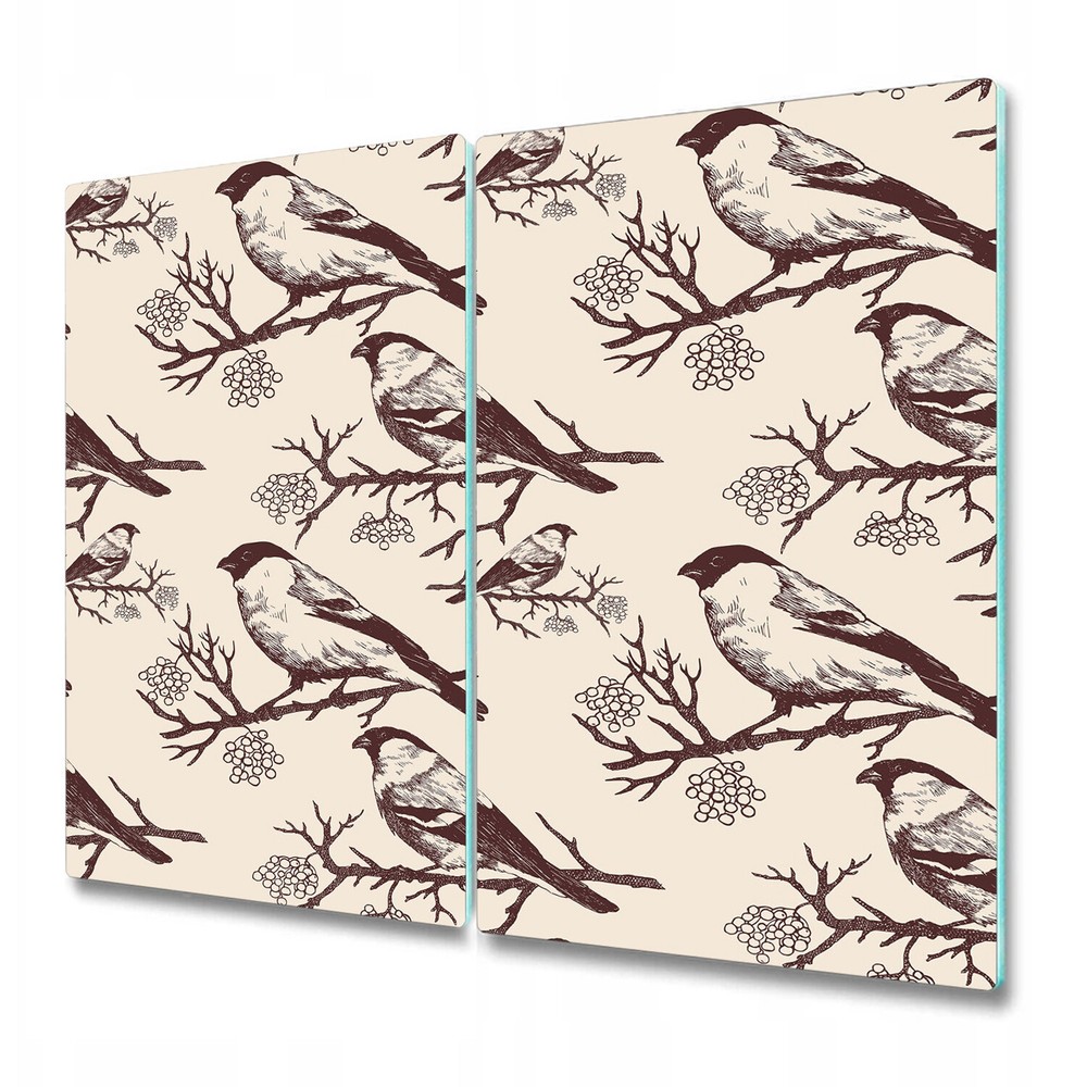 Glass Chopping Cutting Board Bullfinch sepia vintage soft Hand-drawn 2x30x52