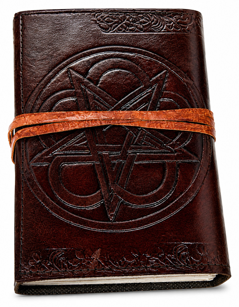 Vintage Leather Journal 7x5 Handmade Embossed Notebook Travel Diary Gift