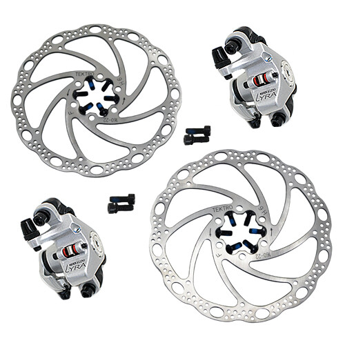 TEKTRO LYRA MD-C500 Cyclocross Road Mechanical Disc Brake Set Front Rear Silver