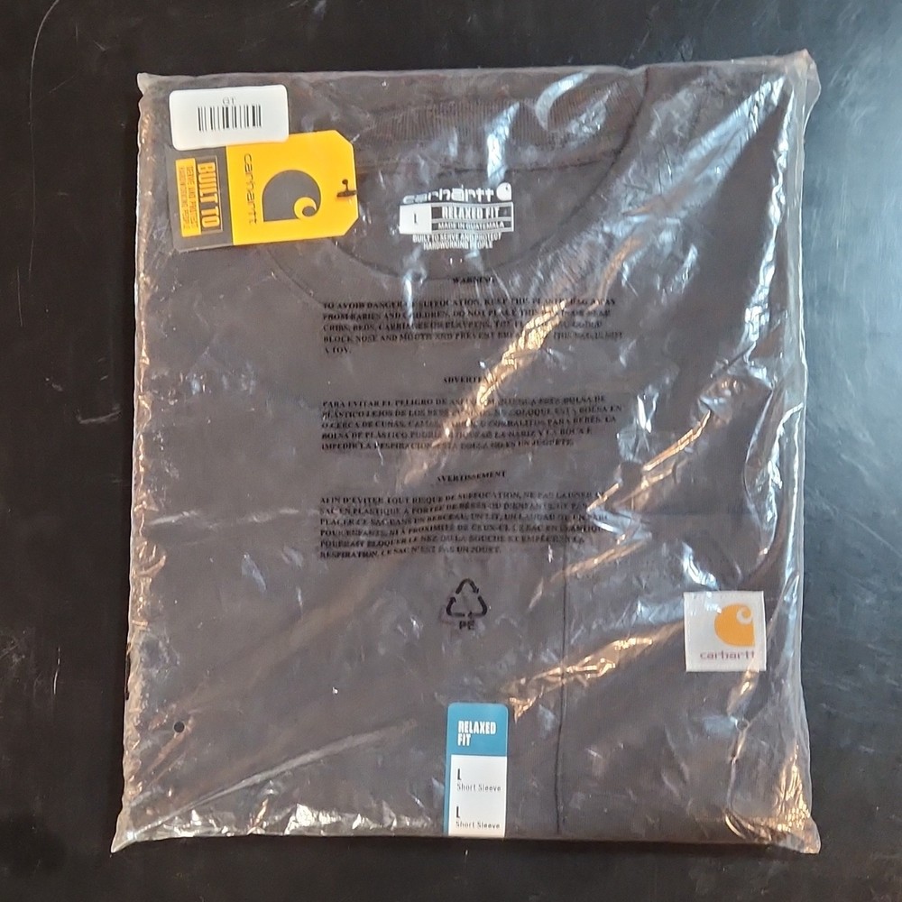 Carhartt Men's Relaxed Fit Black Cotton Short Sleeve Crew Neck T-Shirt Size L
