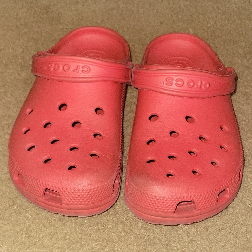 Crocs Red Men's Clogs Lightweight Comfort Slip On Size 8 Rubber Casual Shoes