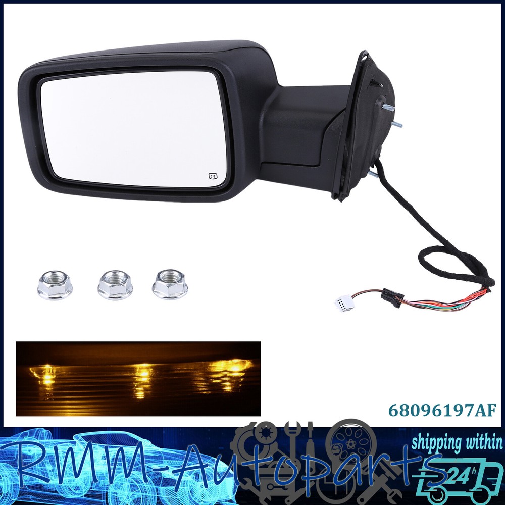 2013-2019 Dodge Ram 1500 Left Driver Manual Fold Heated Mirror with Temp Sensor