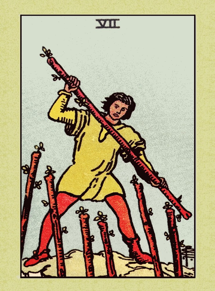 Vintage Tarot Seven Clubs Mystical Wall Art Poster 11415