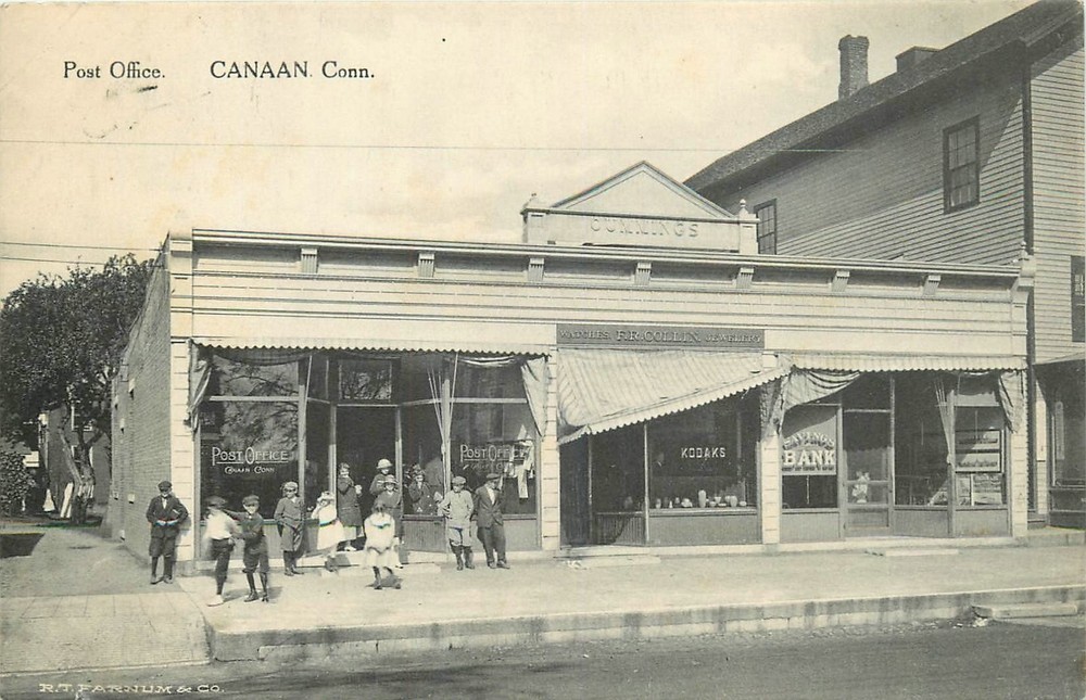 c1910 Canaan Connecticut Post Office occupation people Postcard 25-9288