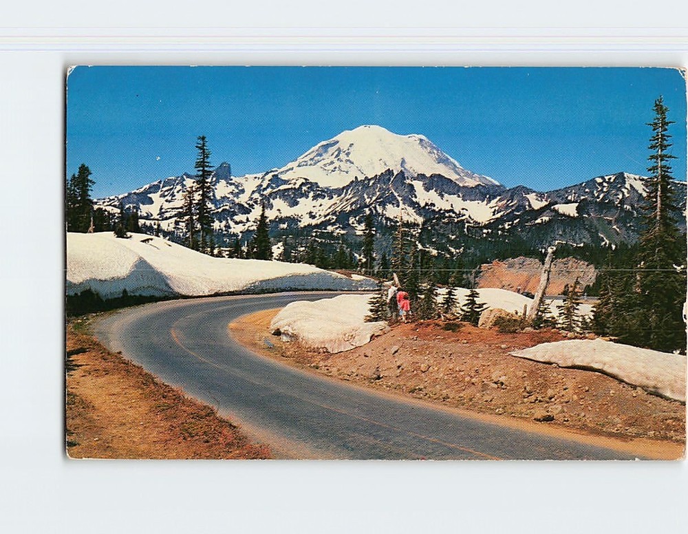 Postcard Mount Rainier From Chinook Pass Washington USA