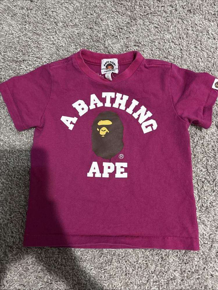 Pink  Bape kids tee, Toddlers 2T, see condition