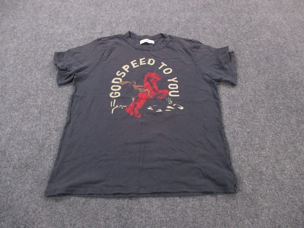 Imogene Willie T Shirt Mens XL Gray Casual Godspeed To You Horse Basic USA Made