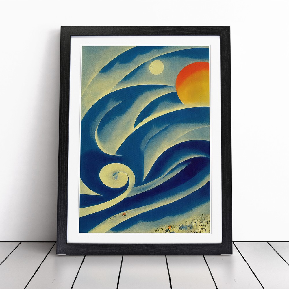 Ocean Wave Modern Art No.4 Abstract Wall Art Print Framed Canvas Picture Poster