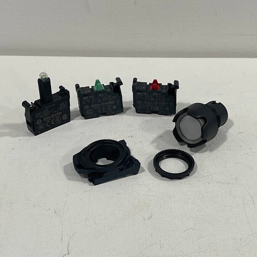 Allen Bradley  800FP-LG7PN3WX11  22mm Guarded Push Button Plastic  Clear LED