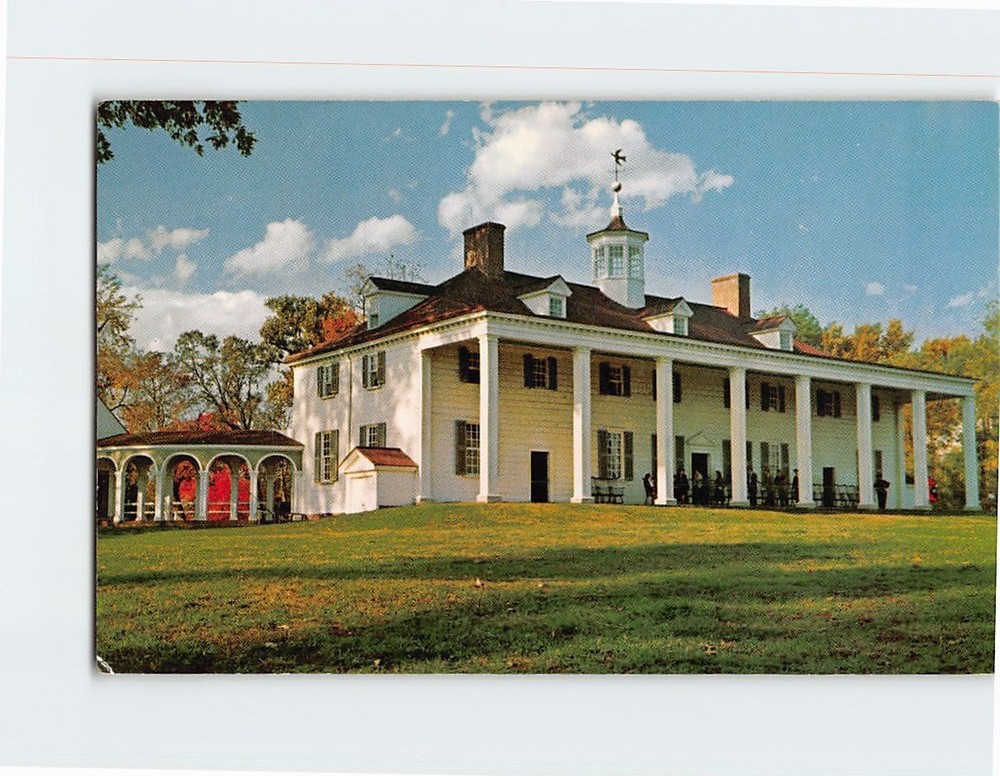 Postcard East Front George Washington's Home Mt. Vernon Virginia USA