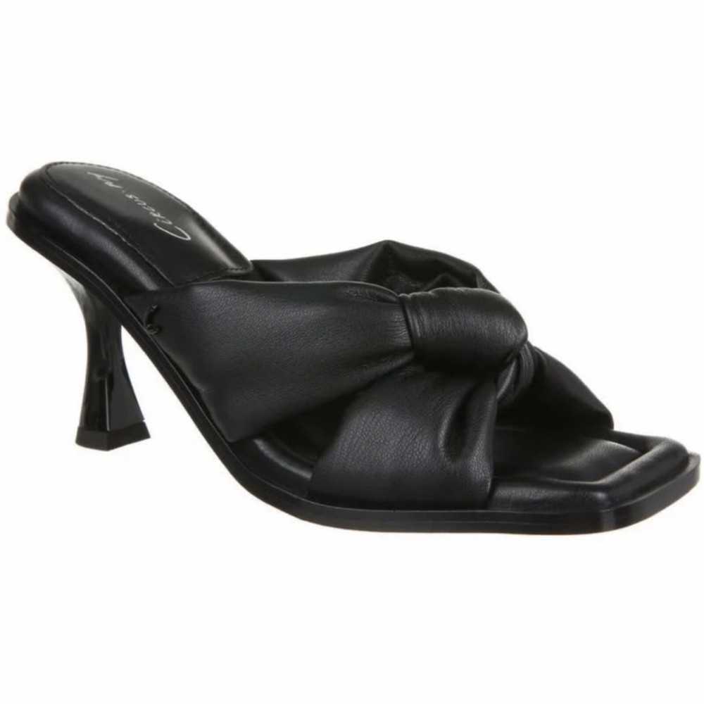 NEW CIRCUS SAM EDELMAN BLACK FAUX LEATHER SANDALS 9.5