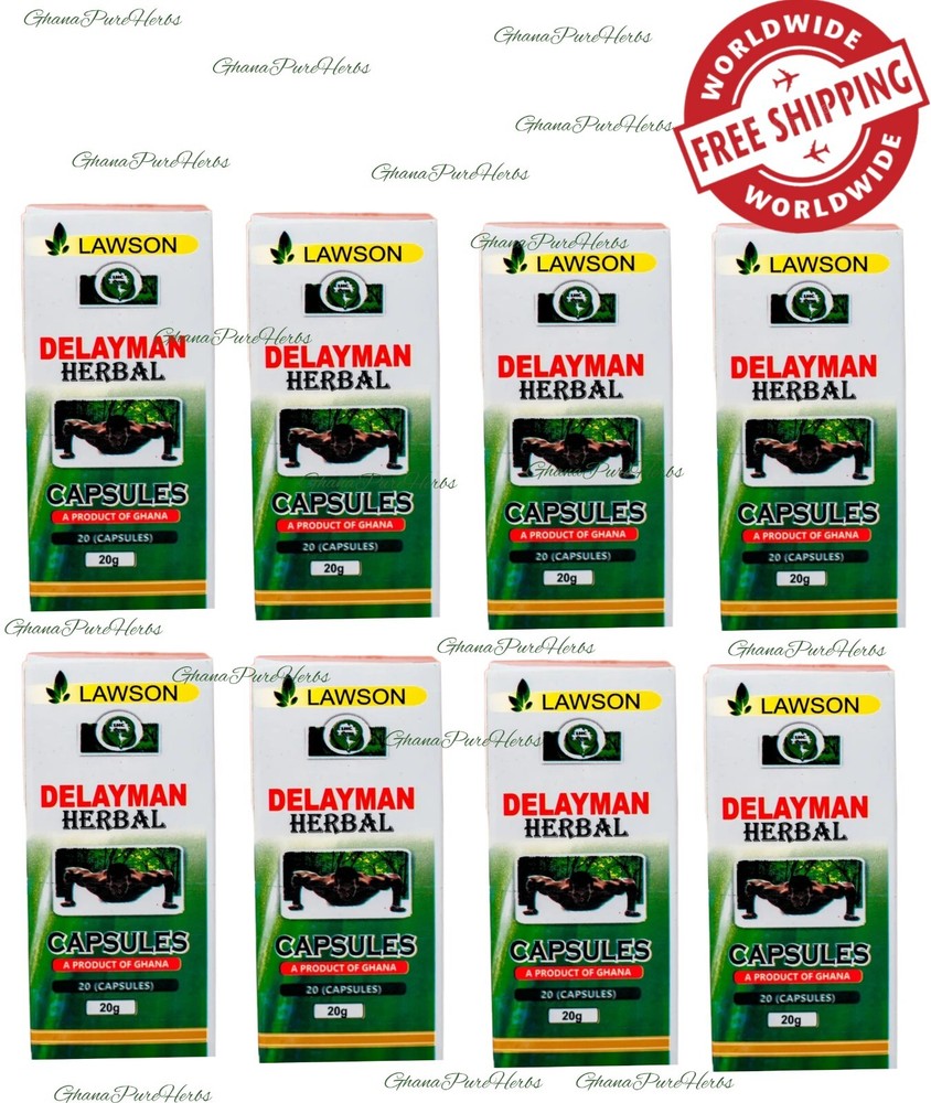 8X Lawson DelayMan Herbal Capsules for Male Vitality - 20caps