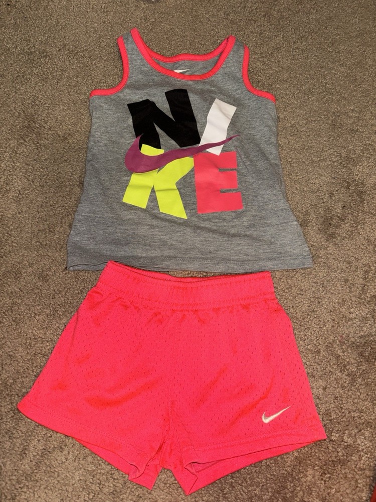 Nike Toddler Girl 3T Matching Outfit Tank Top and Shorts Set