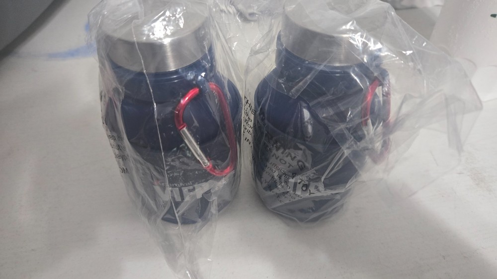 New Carnival Cruise Line VIFP Club Collapsible Water Bottle Set of 2 Blue