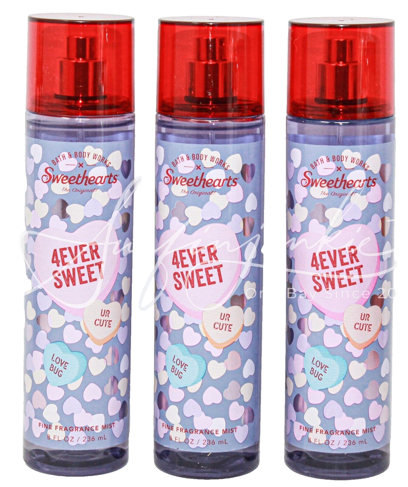 Bath & Body Works Sweethearts 4 Ever Sweet Fragrance Body Mist Spray Splash 3pc