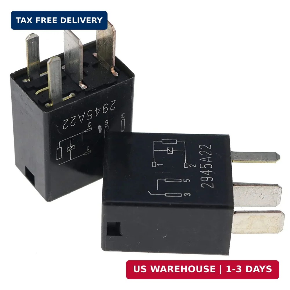 2X 4-PIN Relay Black Multi-Purpose Relay for Fusion F150 F-250