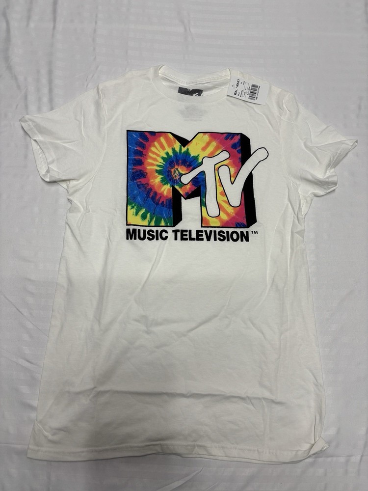 MTV Tie Dye Logo Men's Vintage Classic Size Small T-Shirt 100% Cotton