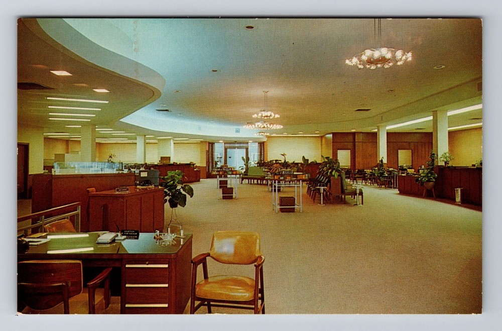 Fort Myers FL-Florida Lobby First National Bank Vintage Postcard Standard Post