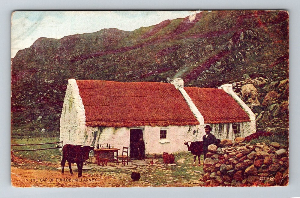 Ireland- Killarney Dunloe Farmer's Cottage Old Postal PC Vintage c1948 Postcard