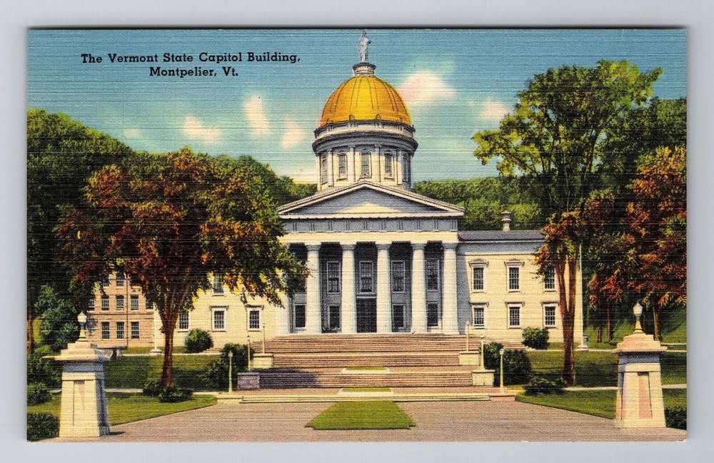 Montpelier VT-Vermont, The Vermont State Capitol Building, Vintage Postcard