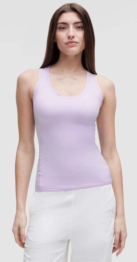 Lululemon Wundermost Ultra-Soft Nulu Scoop-Neck Tank Top Lavender Frost XL 58$