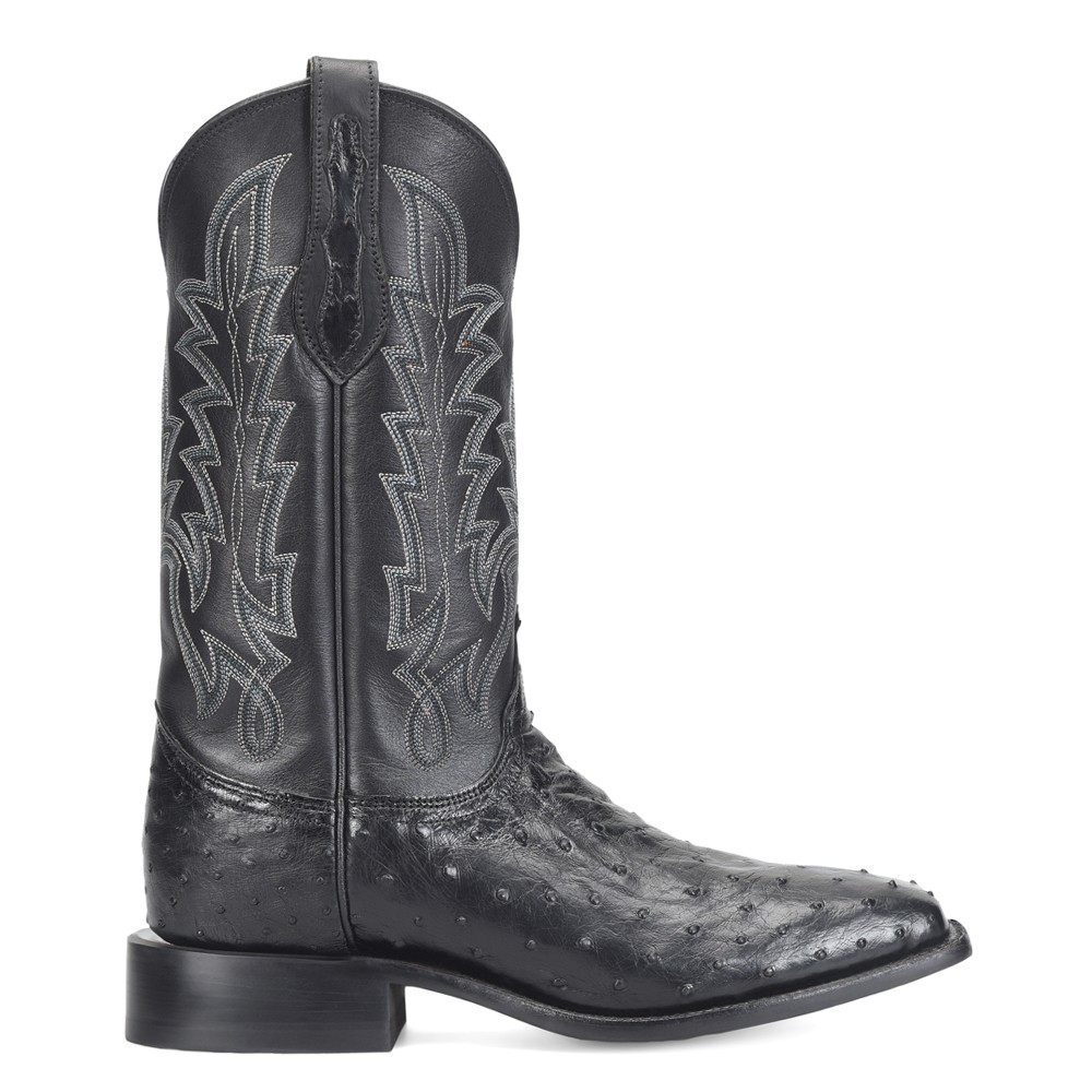 Justin Boots Rancher 12 Inch Full Quill Ostrich Square Toe Cowboy Boots