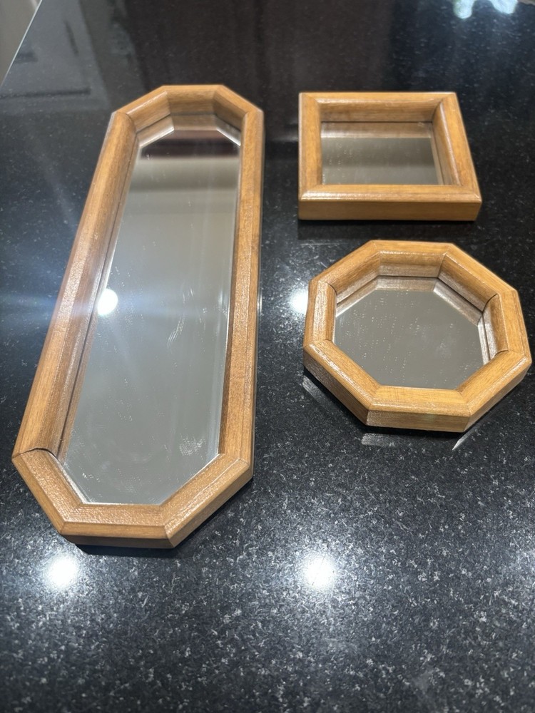 Vintage Set Of 3 Wall Hanging Mirrors Home Decor