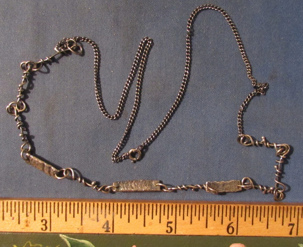 Vintage Sterling Silver Brutilist Chain & Link Necklace 22 Inches