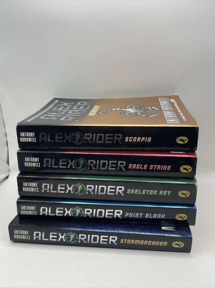 alex rider series Book Lot Paperback Puffin Anthony Horowitz Books 1,2,3,4 And 5