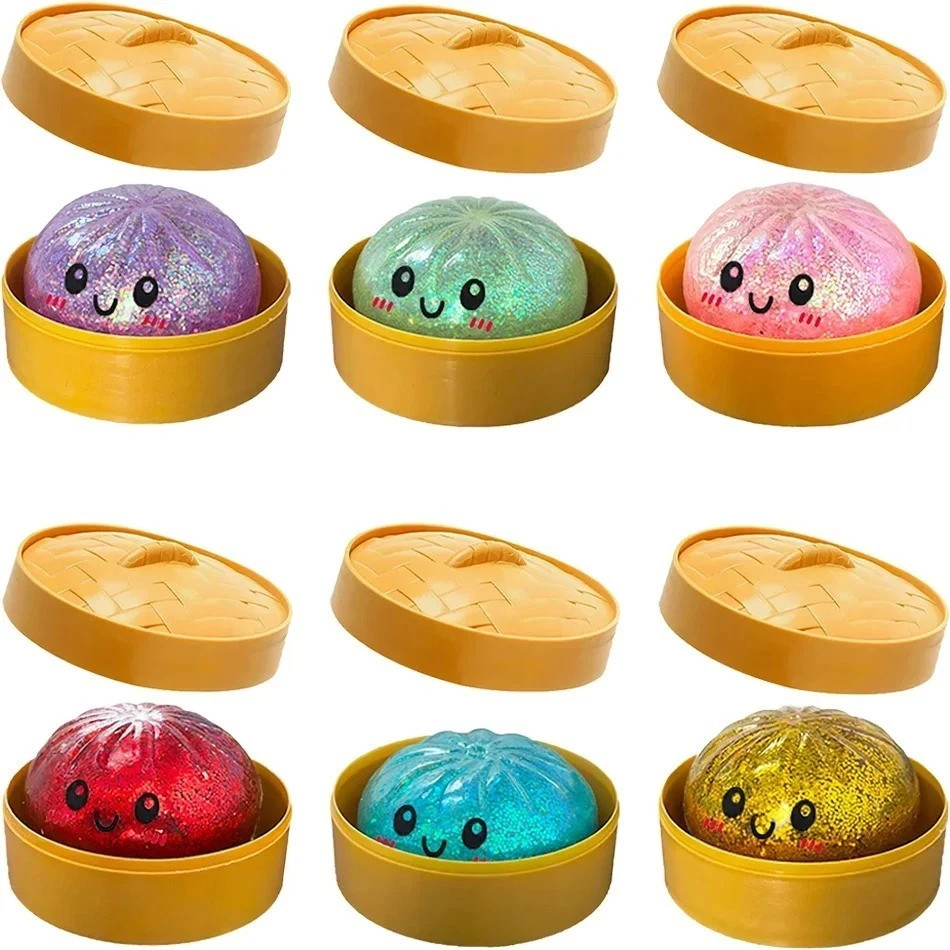 Below Mystery Squishy Bun Dumpling RARE GLITTER Limited Edition