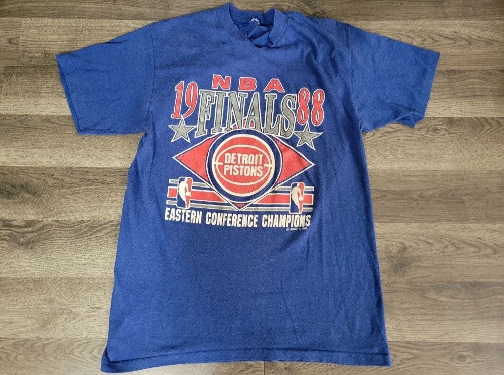 Vintage Logo 7 1988 Detroit Pistons NBA Finals T-shirt