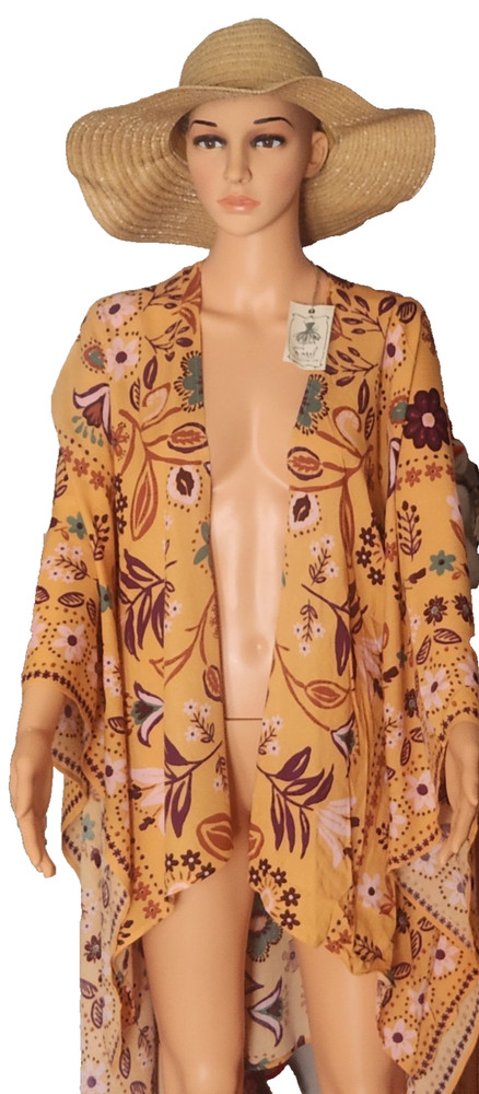 Womens Nwt Floral Easel Kimono-Cardigan, Sz S Boho Brand New!! Boutique