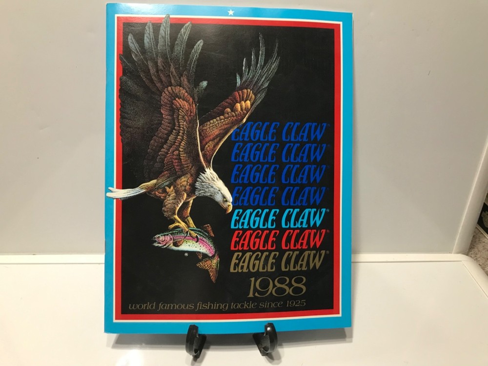 Eagle Claw 1988 fishing tackle bald eagle cover reels rods hooks excellent shape