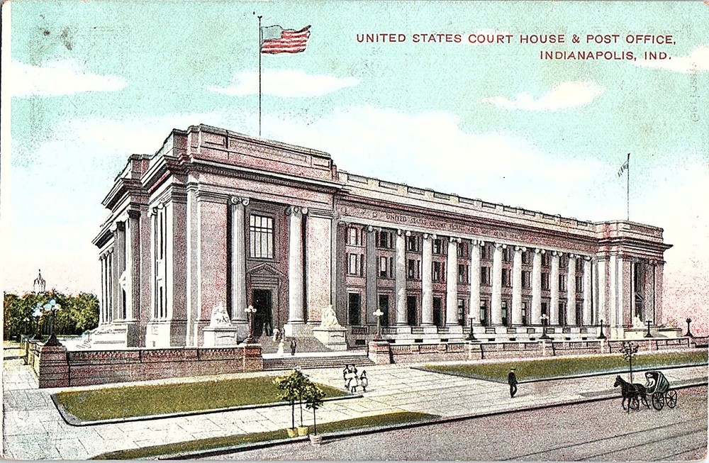 Postcard COURT HOUSE SCENE Indianapolis Indiana IN m/09 AI4815
