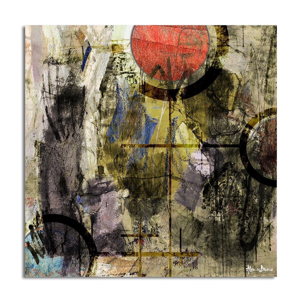 Ready2HangArt Bueno Exchange XXXII Abstract Beige 30x30 Canvas Wall Art