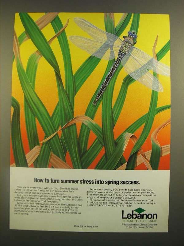 1988 Lebanon Professional Turf Products Ad - Summer Stress