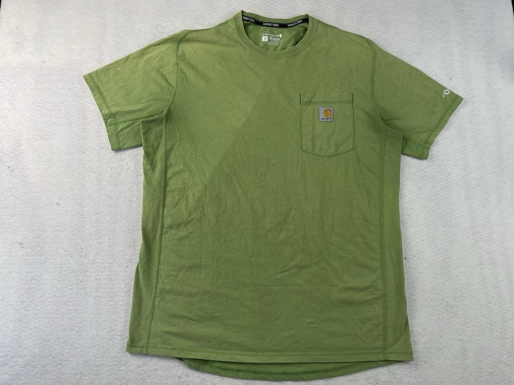 Carhartt Force Men’s Large Green Relaxed Fit Midweight Workwear Pocket T-Shirt