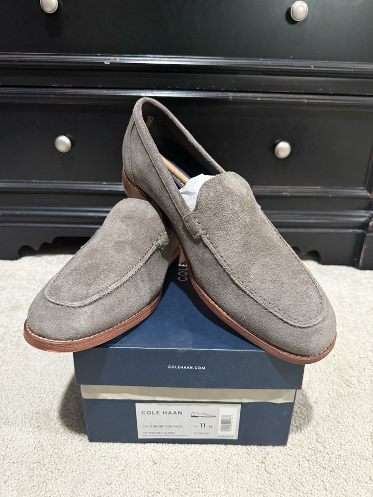 Men’s Cole Haan Feather Craft Grand Venetian Loafers Magnet Suede