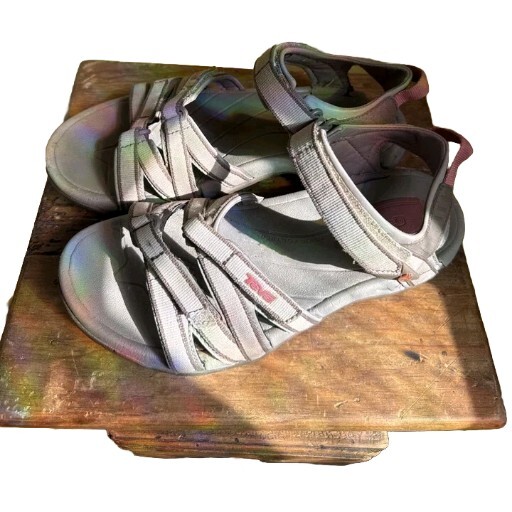 TEVA WOMENS TIRRA SPORT SANDALS SZ 7 | Gray & Peach Accents |