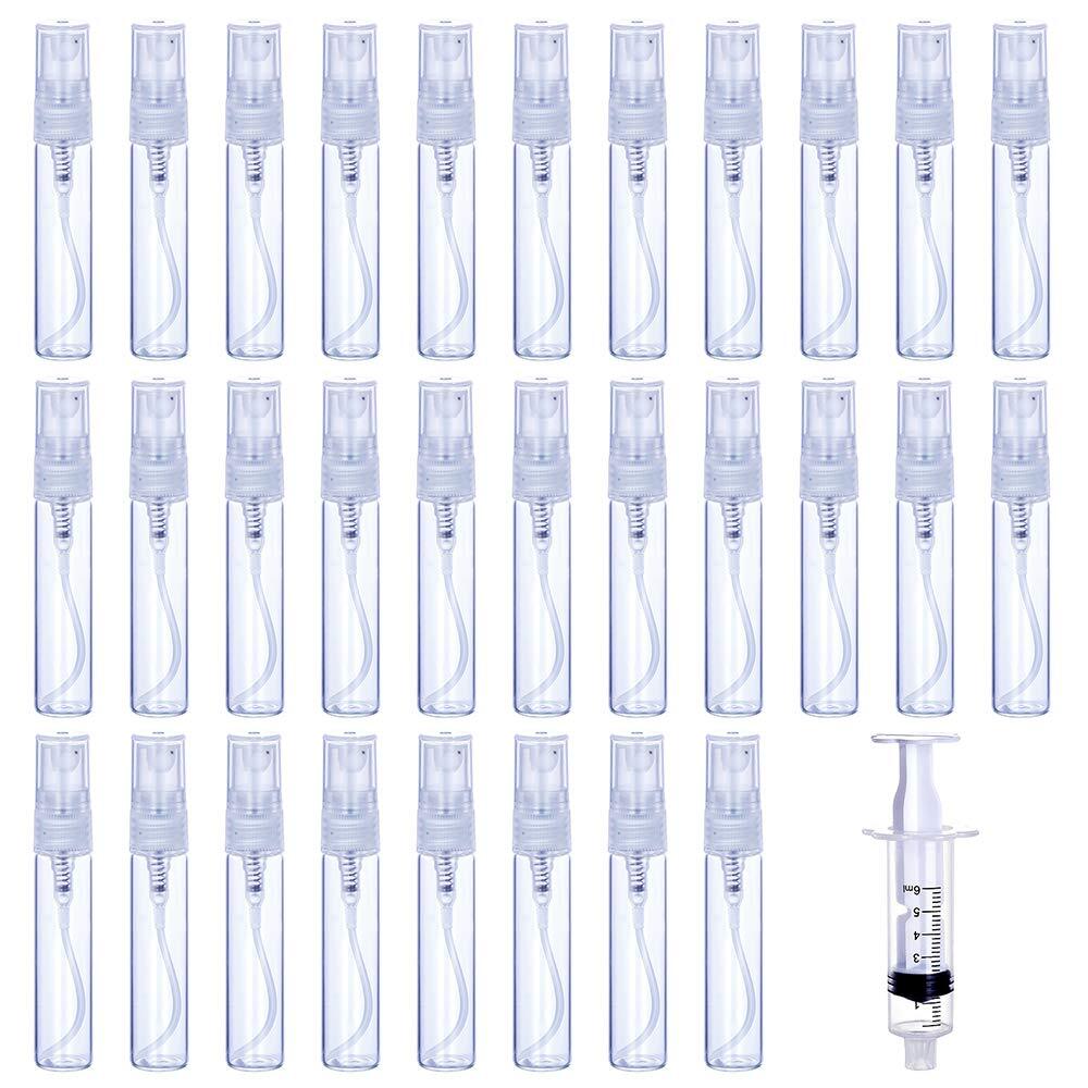 30Pcs 5ml/0.17Oz Portable Mini Refillable Clear Glass Empty Sprayer Perfume B...